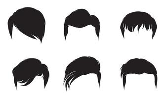hand drawn silhouette of men hairstyle illustration vector