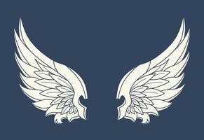 Vector illustration of white design wings