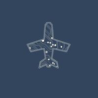 ilustración de vector de icono de tecnología de avión