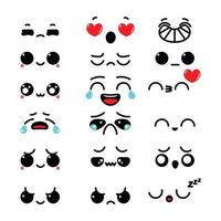 collection of various facial expressions vector