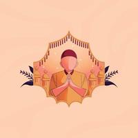 muslim man illustration in flat style vector