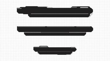 fondo abstracto del marco de ciencia ficción, hud ui, tercera barra de botones inferior vector