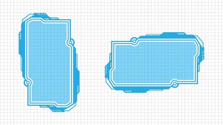 abstract futuristic background of hud ui display screen on white background