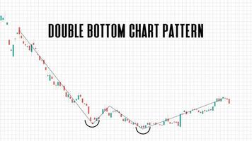 abstract background of double bottom chart pattern stock market on white background vector