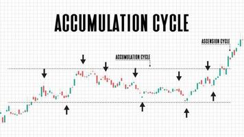 Fondo abstracto del mercado de valores del ciclo de acumulación sobre fondo blanco. vector