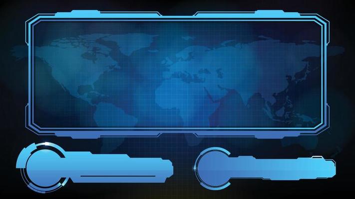 abstract background of sci fi frame, hud ui, lower third button bar