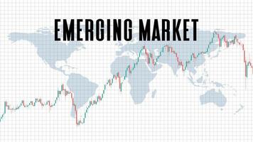 abstract background of emerging market stock market on white background vector