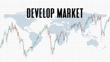 resumen antecedentes de desarrollar mercado bursátil sobre fondo blanco vector