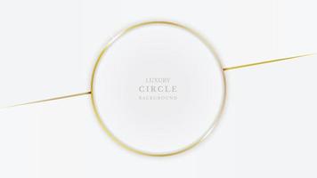 Elegant white circle golden lines frame background. Realistic luxury paper cut style 3d modern concept. vector illustration for design.