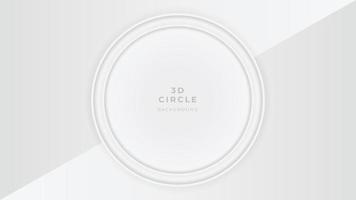 círculo blanco 3d con sombra. fondo de corte de papel abstracto blanco. marca de maqueta circular. ilustración vectorial vector