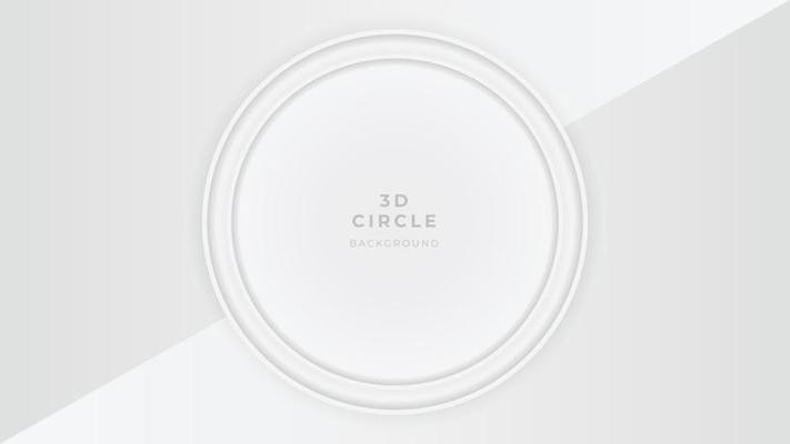 3d white circle with shadow. white abstract papercut background. circle mock-up brand. vector illustration