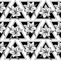 flor de lirio retro en geometría, gran diseño para cualquier propósito. textura de vector transparente para papel tapiz. telón de fondo de textura, macro. elemento de diseño vectorial moderno. elemento de decoración geométrica.