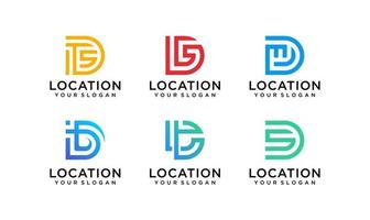 Inspirational monogram letter d logo collection vector