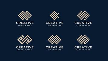 diseño gráfico vectorial de ilustración de logotipo abstracto en estilo de arte de línea. bueno para icono, publicidad, marca, moderno, internet y tarjeta de visita vector