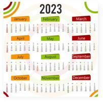 calendar for 2023 vector