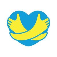 Hugging heart symbol. vector