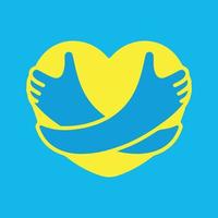 Hugging heart symbol. vector