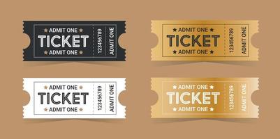 Set tickets on a colored background vector