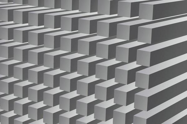 3D rendering extruded cubes vector illustration. 3D cubes background illustration. Row with geometric extruded elements.