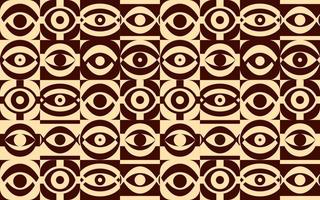 patrón de ojos sin costuras con ilustraciones de ojos abstractas repetitivas en colores marrón y amarillo. vector