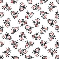 Seamless pattern with butterflies and moths vector