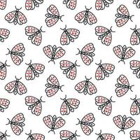 Seamless pattern with butterflies and moths vector