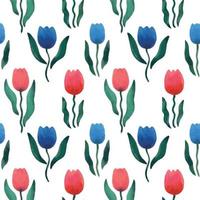 tulips seamless pattern vector