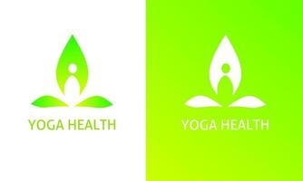 Template logo yoga health green color vector