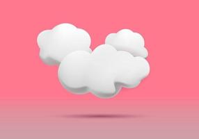 ilustraciones vectoriales de nubes 3d con fondo rosa vector