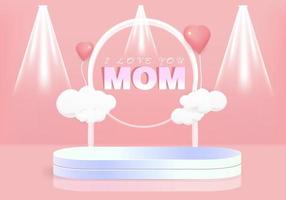 Pink banner background with a minimum of 3d podium, suitable for Mother's Day. vector