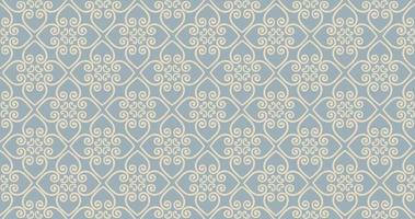 Abstract seamless pattern. Arabic line ornament with geometric shapes. Linear floral ornamental texture. Artistic backdrop in arab orient textile style. vector