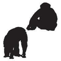 Chimpanzee Silhouette Art vector