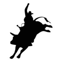 bull riding silhouette art vector