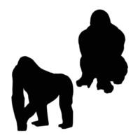arte de silueta de gorila vector