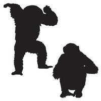 Chimpanzee Silhouette Art vector