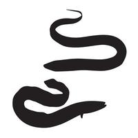 arte de silueta de anguila vector