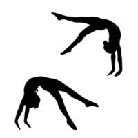silueta femenina de gimnasia vector