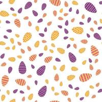 Easter egg seamless pattern in cartoon flat style. Vector illustration of spring holiday colorful background.