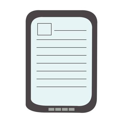 Ebook in cartoon flat style isolated on white background, learning concept illustration.