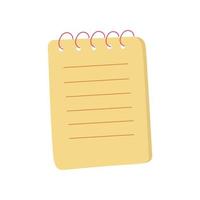 Daily paper notepad in cartoon flat style. Vector illustration of personal diary planner.