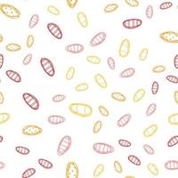 Easter egg seamless pattern in hand drawn cartoon childish style. Colorful vector illustration of spring holiday background.