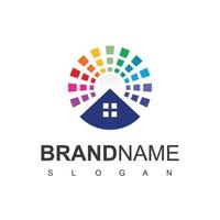 Colorful House Logo, Painters Company Symbol vector
