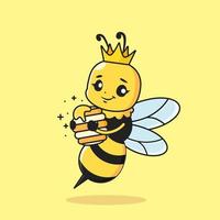 linda abeja reina con miel