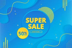 super sale banner with abstract gradient vector background