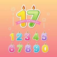 decorative colorful birthday number text