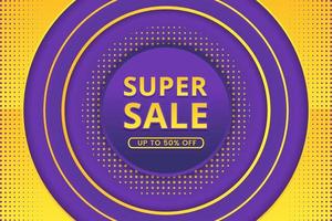 super sale banner with abstract gradient vector background