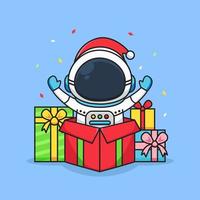 cute astronaut with colorful prize vector