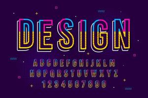 decorative memphis  Font and Alphabet vector