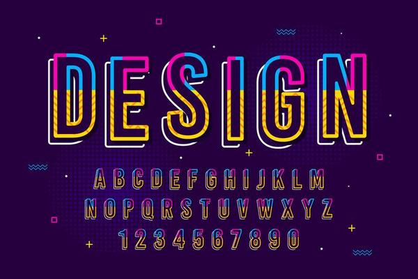 decorative memphis  Font and Alphabet vector