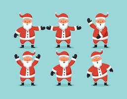 set of santa pose collection vector